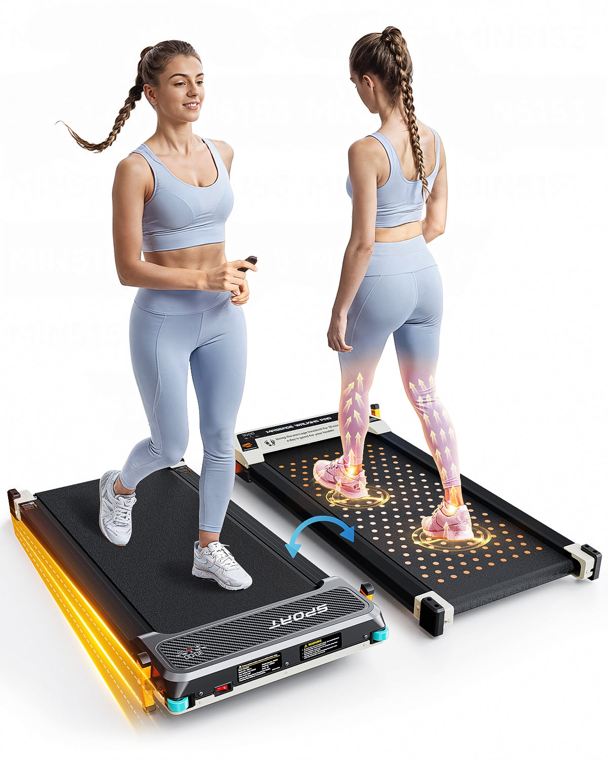 UP PAD 2-in-1 Smart Treadmill, Shiatsu Foot Massage Treadmill, 2.5HP Incline Walking Pad for Home & Office