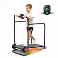 Manual Treadmill for Kids, Fixed 10% Incline Non-Powered Walking Pad, Max 220lbs Capacity with Handrail & Display Screen, Eco-Friendly Manual Walking Running Machine for Home