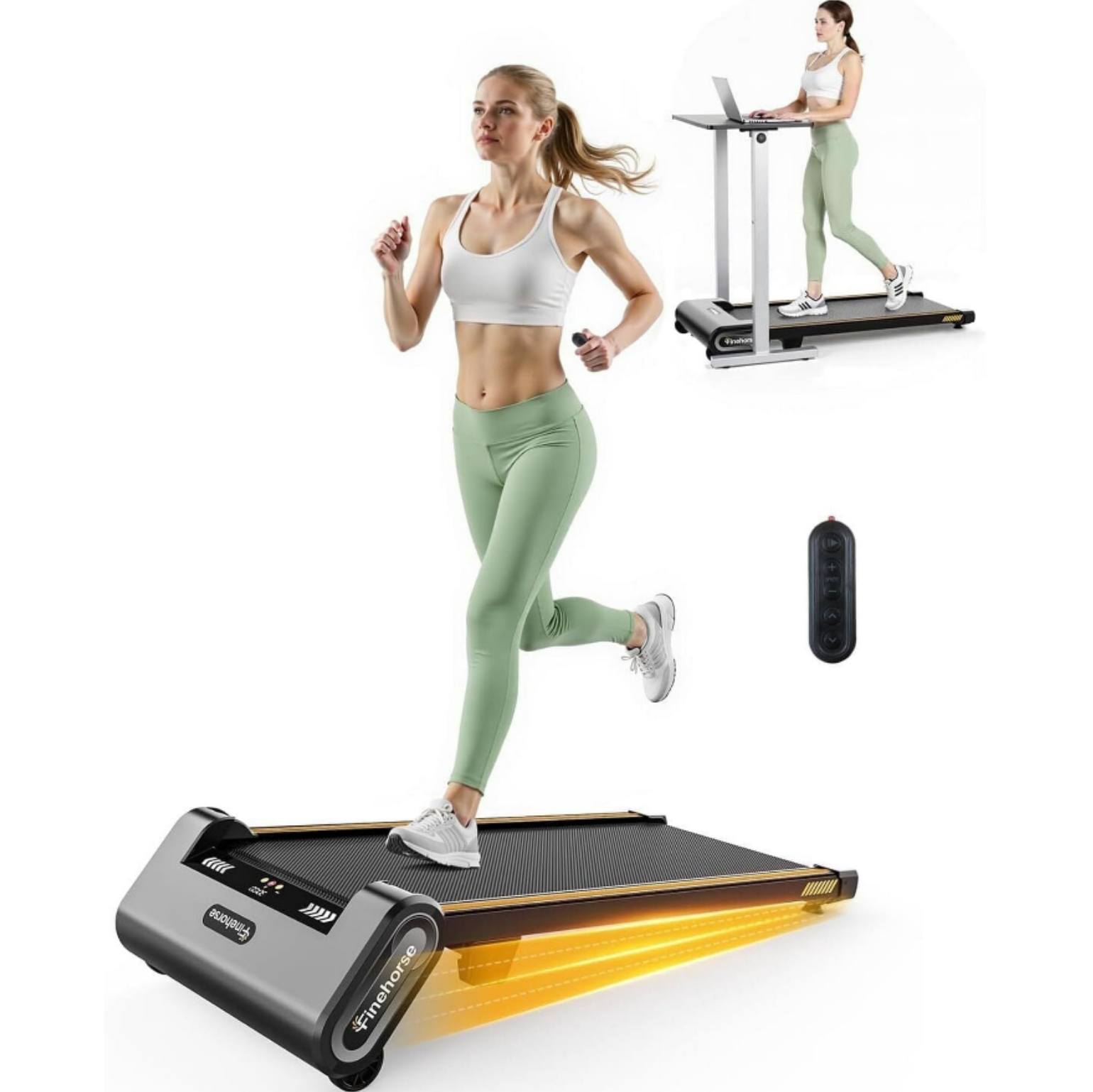 EILLEO SPACEWALK Walking Pad with Incline, 6 IN 1 Under Desk Treadmill,2.5HP Portable 6-Level Incline Treadmill for  Holiday giftwith 330LBS Capacity, LED Display, Remote Control