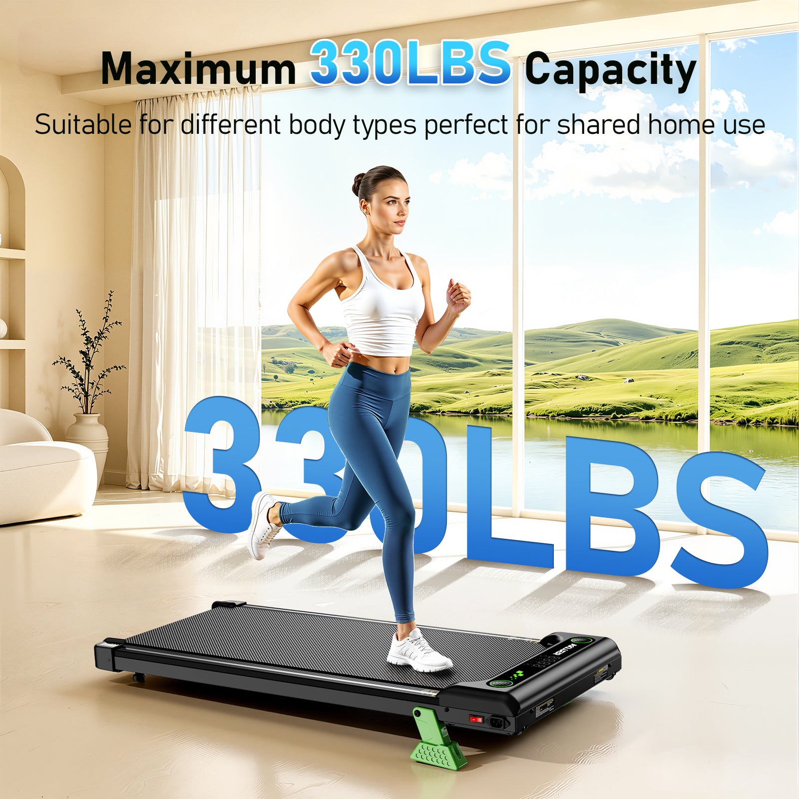 AKLUER Walking Pad Under Desk Treadmill, 2.5HP Quiet Motor, Adjustable 0.6-4MPH Speed, 9% Manual Incline with Remote for Home Office