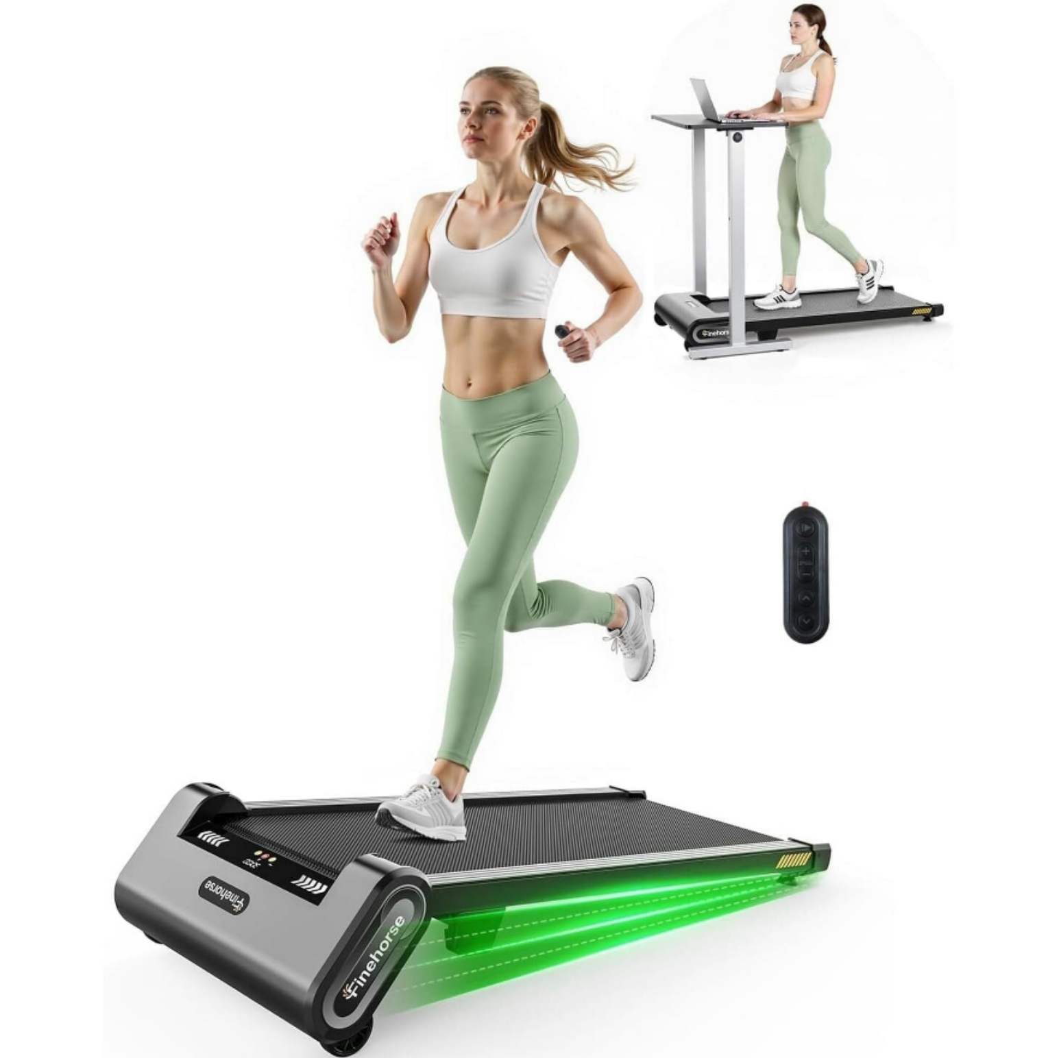 EILLEO SPACEWALK Walking Pad with Incline, 6 IN 1 Under Desk Treadmill,2.5HP Portable 6-Level Incline Treadmill for  Holiday giftwith 330LBS Capacity, LED Display, Remote Control