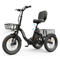 Adult 3 Wheel Electric Tricycle, 18×3.0 Fat Tires, 48V 15AH battery 700W Peak Motor Up to 60 Miles Range, 18 MPH Adjustable Backrest Electric Bikes